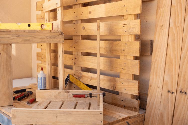 carpenter corner with tools and wood