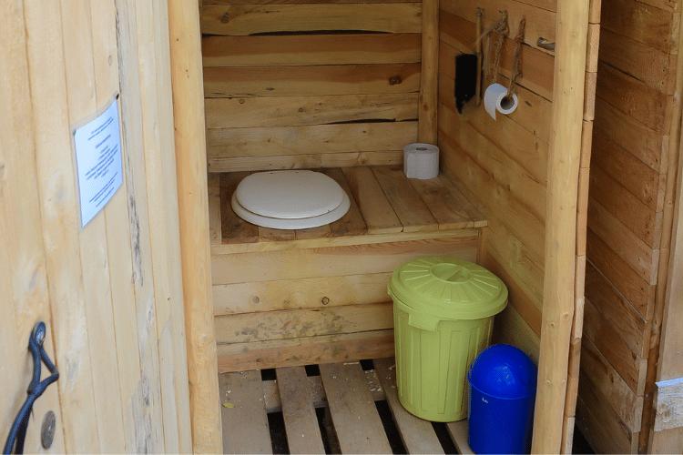 diy composting toilet, closeup